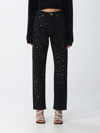 Chiara Ferragni Star-print Straight-leg Trousers In Black