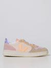 Veja V-10 Suede Multico Peach Trainers In Peach
