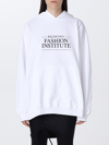 Balenciaga Logo Fashion Institute Oversized Hoodie In White