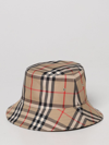Burberry Gabriel Cotton Hat With Vintage Check Print In Beige