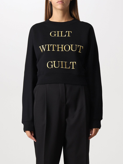 Moschino Couture Gilt Without Guilt Sweatshirt In Black