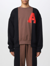 Ambush Logo Printed Color-block Crewneck Sweatshirt In Brown