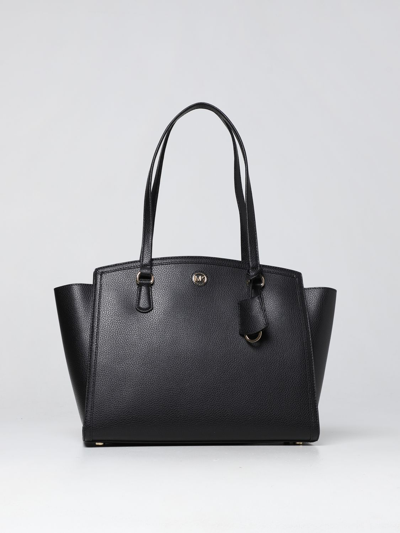 Michael Kors Chantal - Large Grained Leather Tote Bag In Black