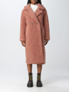 Ugg Faux-shearling Double-breasted Coat In Brown
