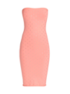 Alexander Wang Strapless Crystal-embroidered Monogram Dress In Anime Pink