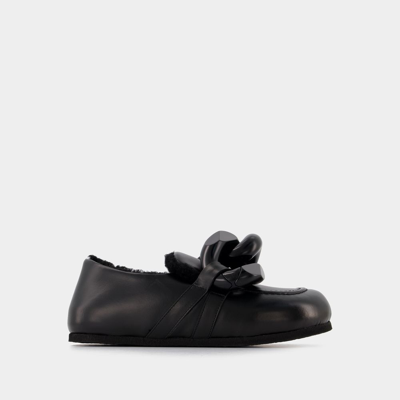 Jw Anderson Chain Loafers Close Back In Black