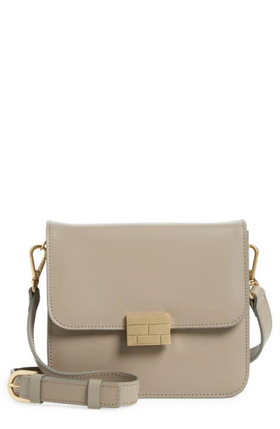 Frame Le Signature Mini Leather Crossbody Bag In Taupe
