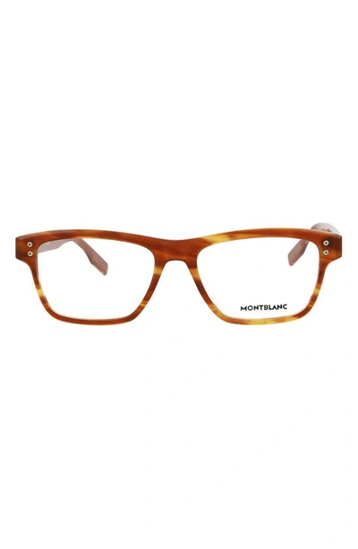 Montblanc 55mm Square Optical Glasses In Brown