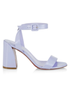 Christian Louboutin Miss Sabina 85 Patent Leather Sandals In Skylight