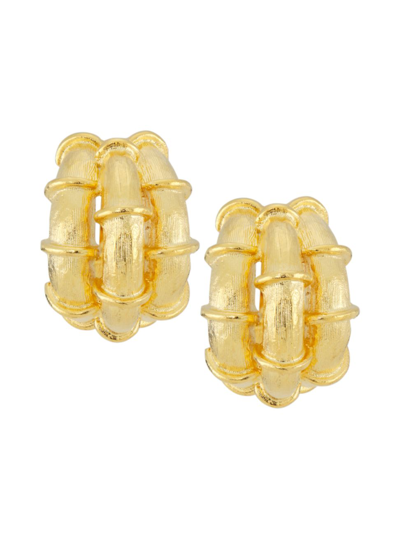 Kenneth Jay Lane Bamboo 22k Gold-plated Hoop Earrings