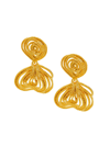 KENNETH JAY LANE WOMEN'S GOLD CLUSTER 22K GOLD-PLATED DROP EARRINGS