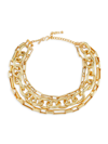 KENNETH JAY LANE WOMEN'S THREE-ROW 18K GOLD-PLATED MULTI CHAIN-LINK NECKLACE