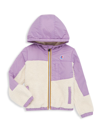 K-way Kids Purple & Off-white 3.0 Neige Orsetto Jacket In Violet Lavender