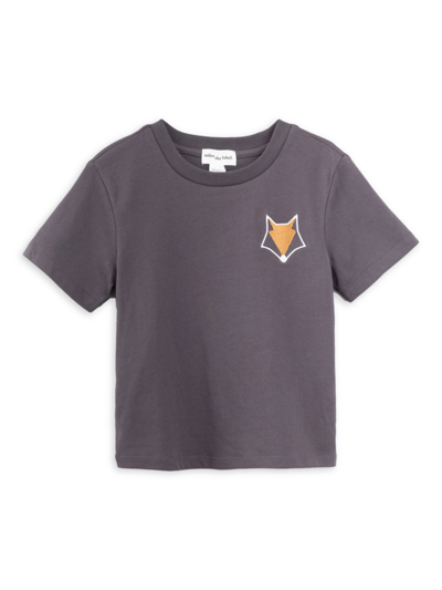 Miles The Label Kids' Little Boy's Fox Embroidery T-shirt In Dark Grey