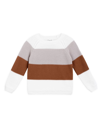 Miles The Label Kids' Little Boy's & Boy's Striped Cotton Sweater In Brown