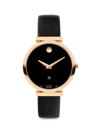MOVADO WOMEN'S MUSEUM CLASSIC AUTOMATIC ROSE-GOLDTONE STAINLESS STEEL & LEATHER STRAP WATCH/32MM