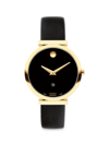 MOVADO WOMEN'S MUSEUM CLASSIC AUTOMATIC GOLDTONE STAINLESS STEEL & LEATHER STRAP WATCH