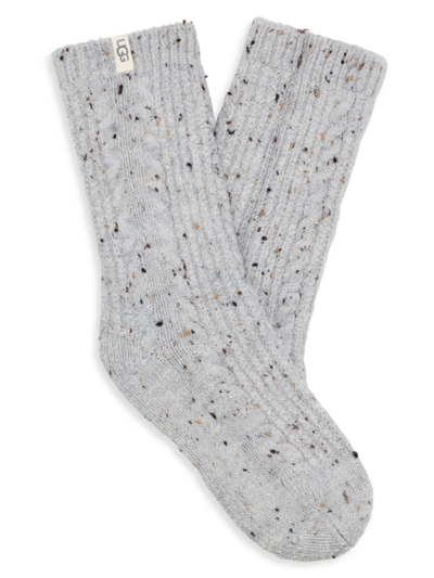 Ugg Radell Cable-knit Crew Socks In Grey Speckled