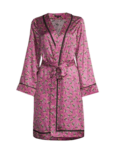 Morgan Lane Rhea Floral Dressing Gown In Purple