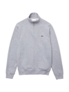 Lacoste Men's Solid Quarter-zip Interlock Ribbed Sweatshirt In Silver Chine