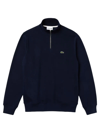 Lacoste Zip Cotton Sweatshirt In Navy