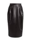 Maison Margiela Faux Leather Pencil Skirt In Black