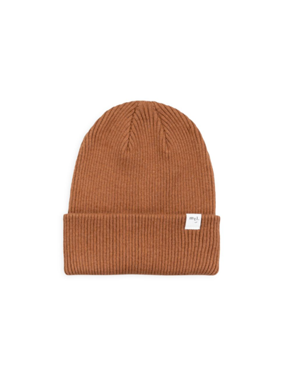 Miles The Label Babies' Rawhide Ribbed Beanie In Brown