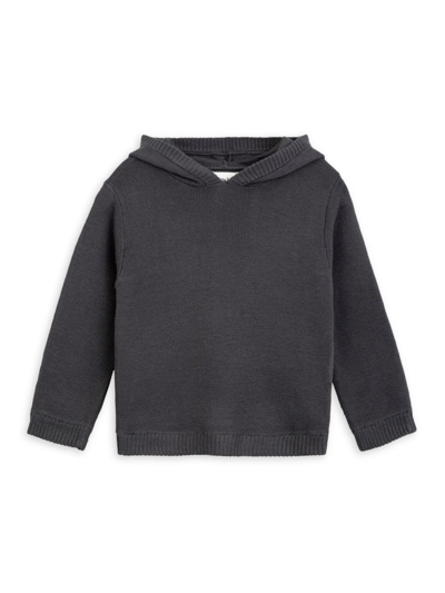 Miles The Label Baby Boy's Faded Knit Hooded Shirt In Dark Grey