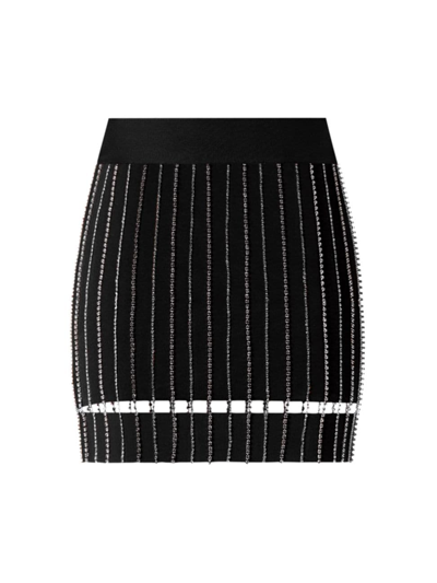 Herve Leger Crystal Chain-embellished Miniskirt In Black