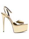 Alexandre Vauthier Jaki 90 Patent Platform Sandals In Oro