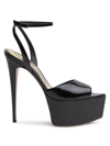 Alexandre Vauthier Jaki 90 Patent Platform Sandals In Nero