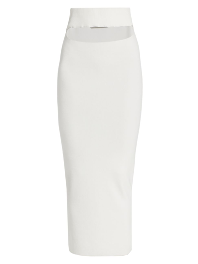Christopher Esber Ribbed Cut Out Midi-skirt In Ivory