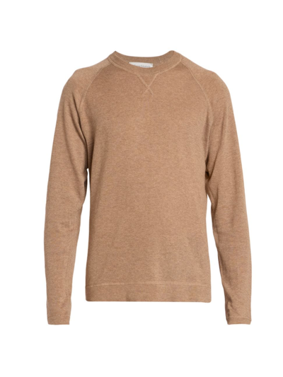 Officine Generale Nate Crewneck Jumper In Dark Khaki