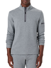 Bugatchi Comfort Cotton Blend Quarter Zip Pullover In Cement
