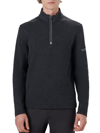 Bugatchi Comfort Cotton Blend Quarter Zip Pullover In Graphite