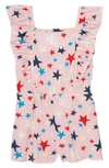Tucker + Tate Kids' Print Romper In Pink Parfait Star Toss