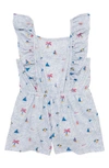 Tucker + Tate Kids' Print Romper In Blue Zen Ocean Adventure