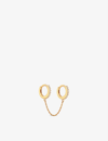 Astrid & Miyu Chain 14ct Yellow Gold-plated Recycled Sterling-silver And Cubic Zirconia Huggie Earrings