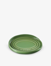 Le Creuset Oval Stoneware Spoon Rest In Bamboo Green