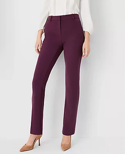 Ann Taylor The Petite Straight Pant In Plum Rose