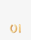 Astrid & Miyu Bold 14ct Yellow Gold-plated Brass Huggie Hoop Earrings
