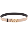 Ferragamo Gancini-buckle Reversible Leather Belt In Beige