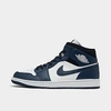 Nike Jordan Air 1 Mid Casual Shoes In Armory Navy/white/black