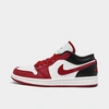 Nike Air Jordan 1 Low Color-block Leather Sneakers In White/gym Red/sail/black
