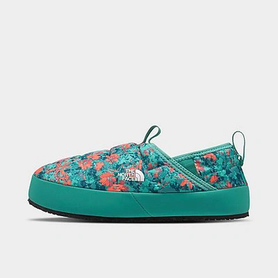 The North Face Inc Big Kid's Thermoball Traction Mule Ii Casual Slippers In Coral Sunrise Forestland Floral Print/wasabi