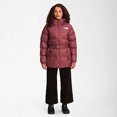 The North Face Inc Women's Nuptse Belted Mid Jacket In Wild Ginger