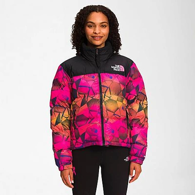 The North Face 1996 Printed Retro Nuptse Jacket In Mr. Pink Pink Expedition Print