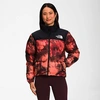 The North Face Printed Nuptse Short Jacket In Pink