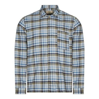 Folk Patch Check Shirt In Blue