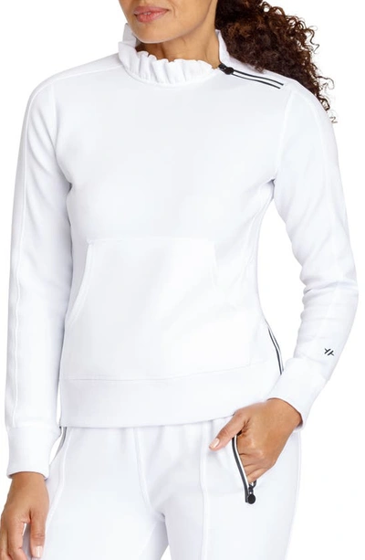 Tail Condoleezza Ruffle Collar Top In Chalk